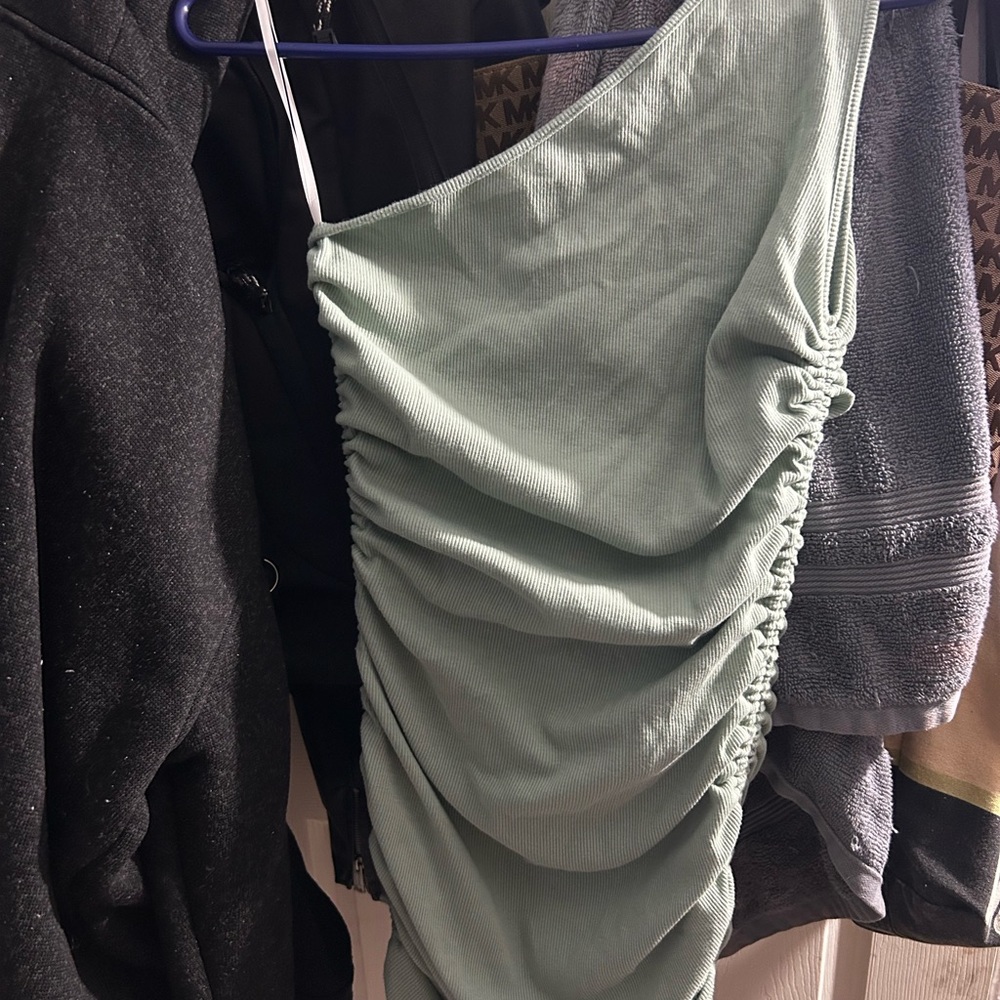 SHEIN One Shoulder Mint Dress